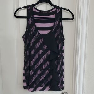 Black and Purple Striped Women's Top, size S